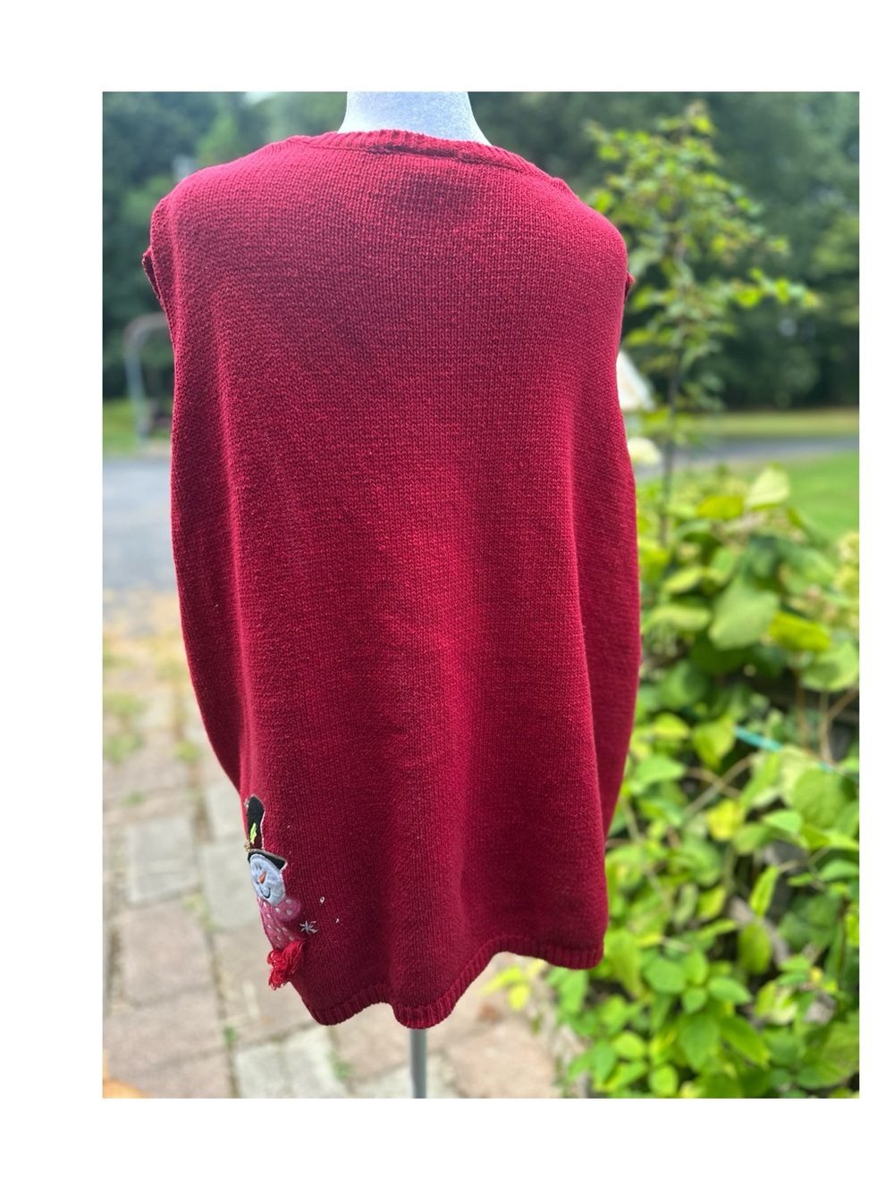 Holiday Editions  Vintage Red Snowman Embroidered Holiday Cardigan Size 2X - Picture 5 of 12